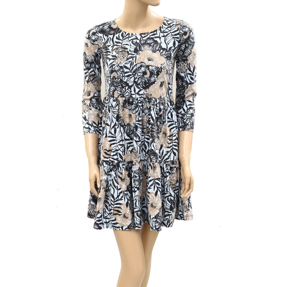 Lilly Pulitzer Geanna Swing Mini Dress Pullover Tiered Floral Printed XS 287941